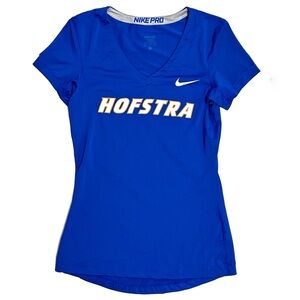 Hofstra University Nike Pro V-Neck Short Sleeve Shirt Women’s Small Royal Blue